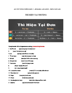 Bài tập tăng cường buổi 2 môn Tiếng Anh Lớp 6